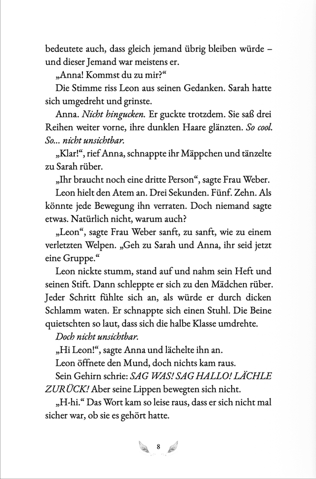 Buchseite: Leon trifft Anna